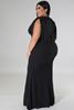 Picture of PLUS SIZE V NECK DRESS WITH FRINGE SLEEVE